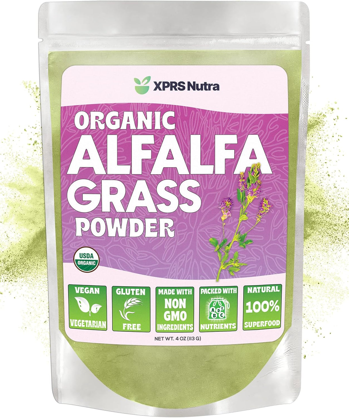Suplementos Nutra Polvo de alfalfa orgánica 4 onzas