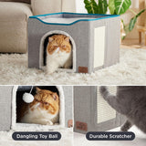 Cueva para Gatos Bedsure, con Bola y Rascador, 16.5x16.5x13