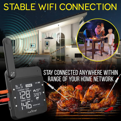 Termómetro carne parrilla WiFi NUTRICHEF NWIRBBQ99