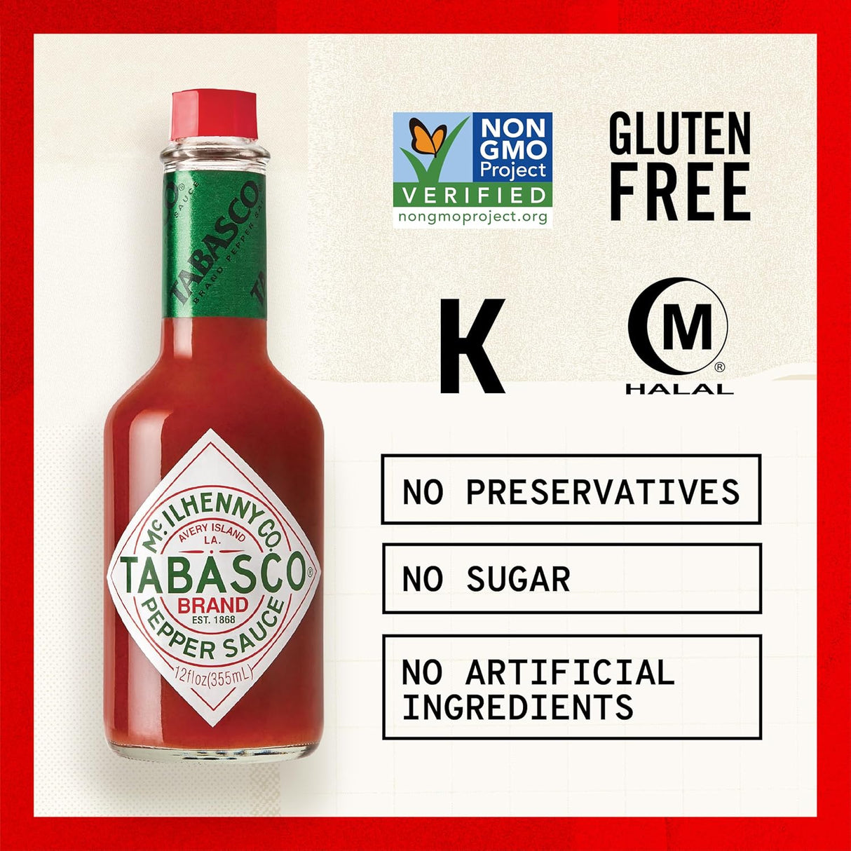 Salsa Picante TABASCO Original, Sabor Clásico, 12 Fl Oz