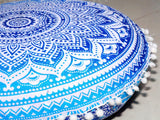 Cojín redondo grande para el suelo, funda otomana, almohada para meditación, cojín de suelo para adultos, puf otomano, fundas de tiro otomano, muebles de sala de manualidades, funda de 22 pulgadas