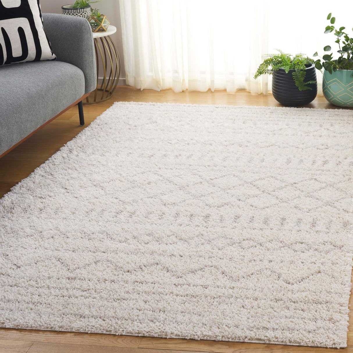Alfombra de área Shag, diseño marroquí, 1.6 de grosor, ASG741A