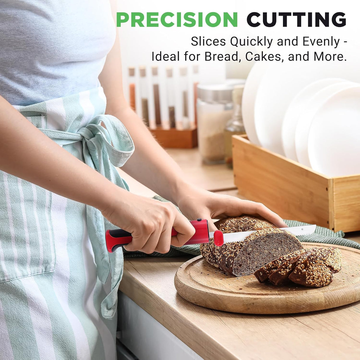 Cuchillo eléctrico NutriChef con cuchillas de acero, inalámbrico