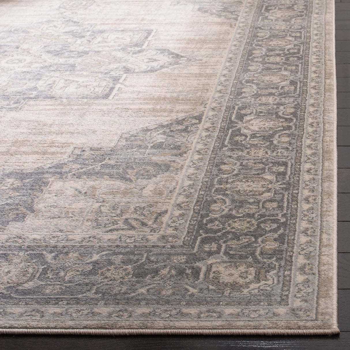 Alfombra de área, diseño medallón, fácil cuidado, BNT865B