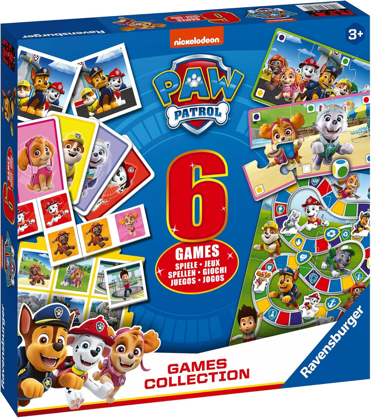 Compendio de Juegos Paw Patrol Ravensburger 6 en 1 para Niños