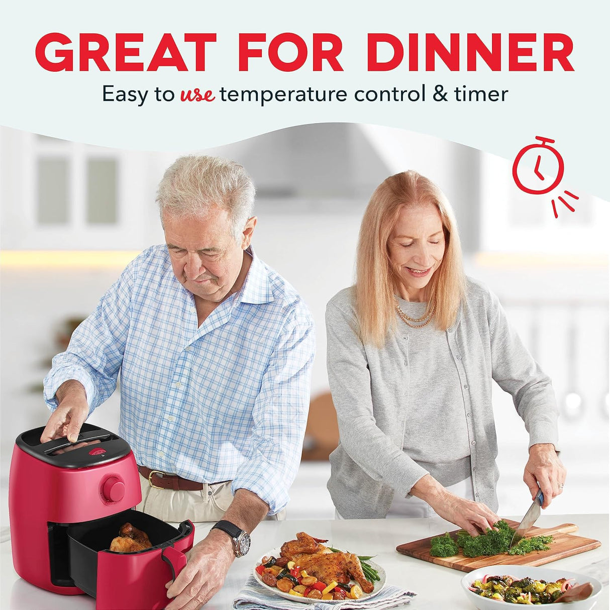 Freidora de aire DASH Tasti-Crisp™ 2.6 Qt, 1000 W, Compacta