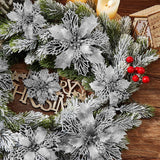Flores Poinsettia Artificial 16 Pcs - Wironlst Decoraciones Navidad