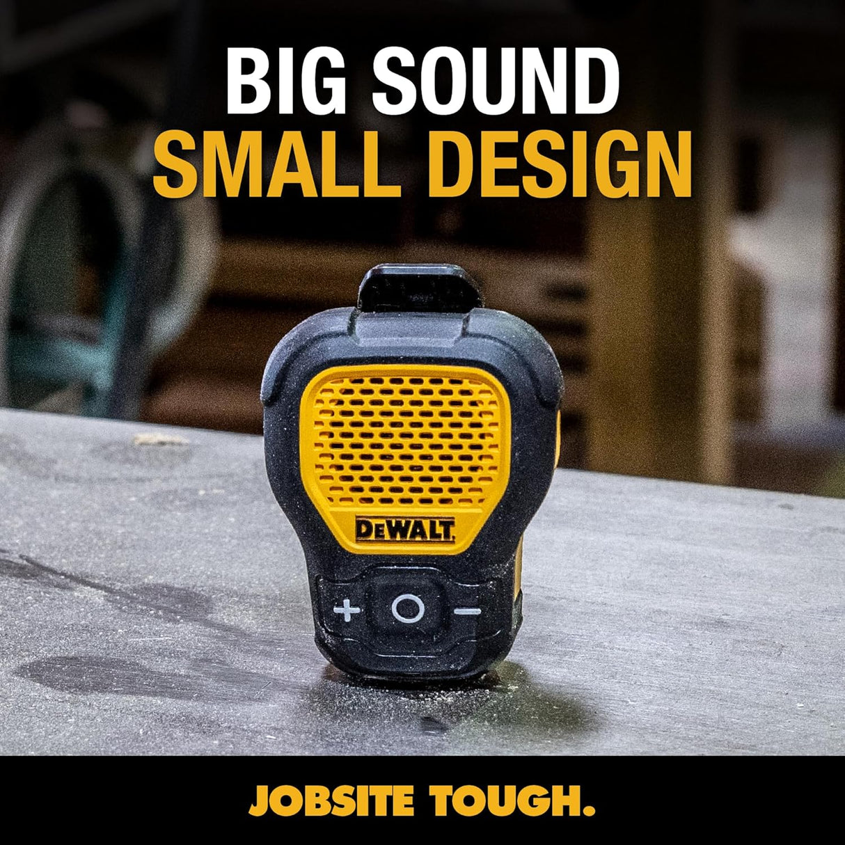 Altavoz Bluetooth portátil DEWALT, resistente al agua, clip-on