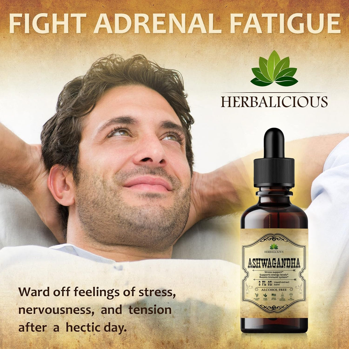 Suplemento de Ashwagandha, Extracto Natural, 2 Fl oz