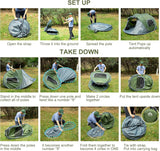Tienda Nocturna: Tienda Camping 2 Personas Impermeable Instantánea