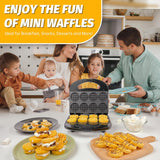 Mini Waffle Maker, Ideal para Snacks y Desayunos, Modelo XW-8