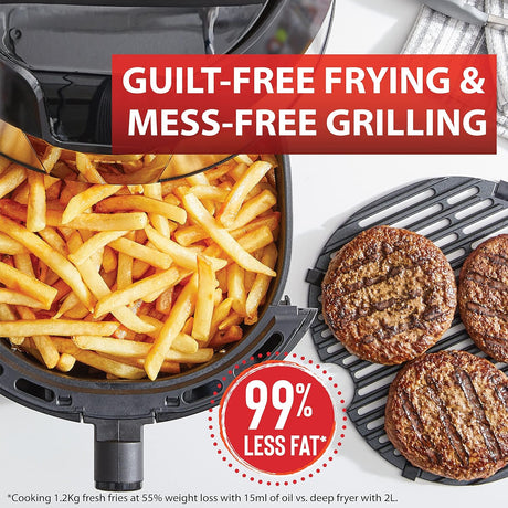 Freidora de aire y parrilla T-fal, 5.9 qt, 8 programas, XXL