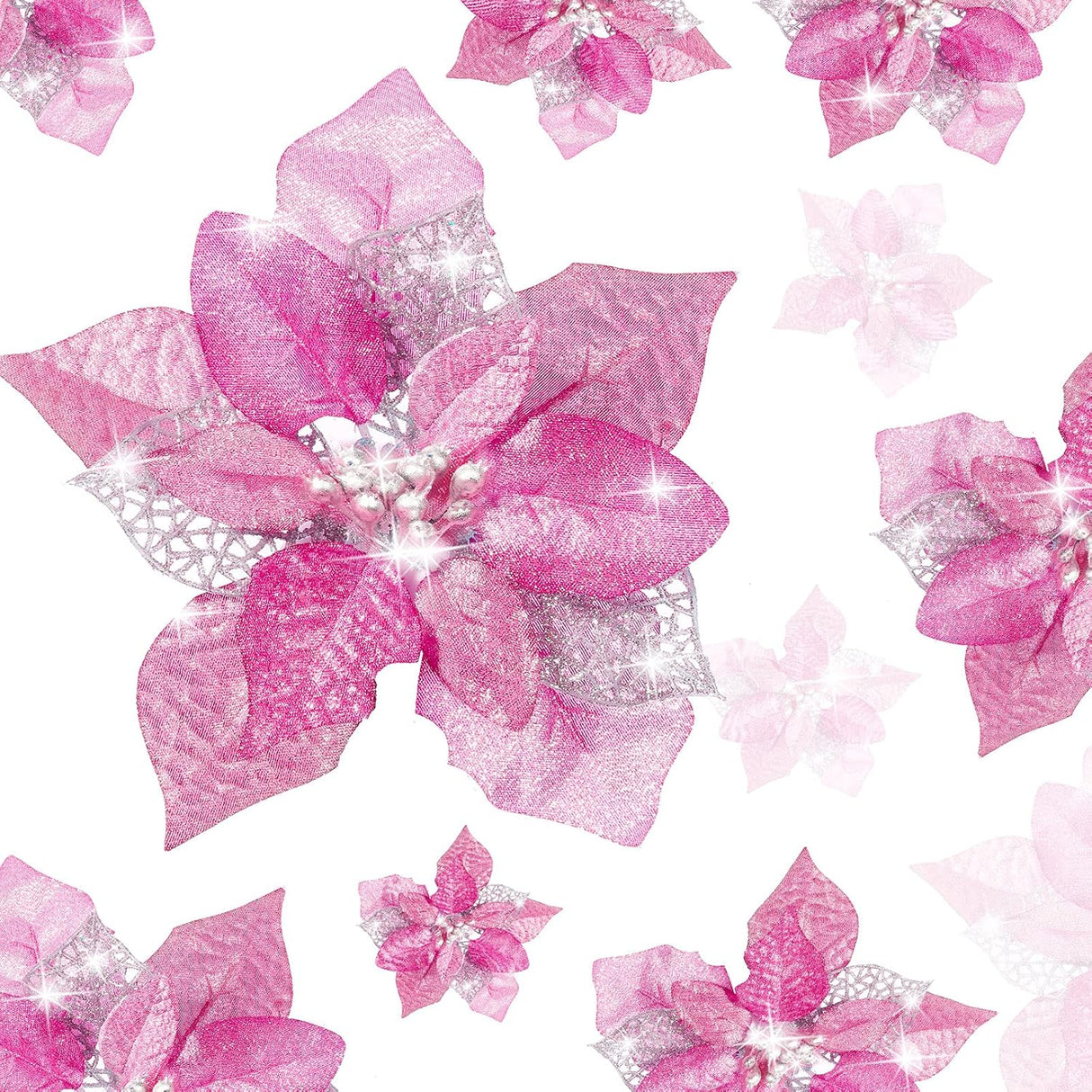 Flores artificiales navideñas WILLBOND 36 Piezas Poinsettia