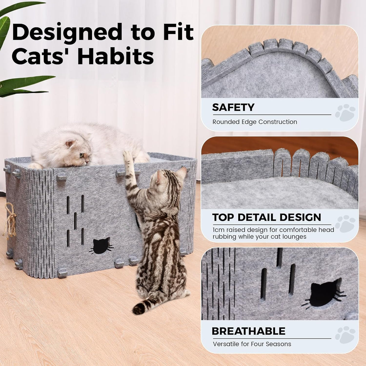 Casa para gatos Aitmexcn, cueva acogedora, resistente, grande