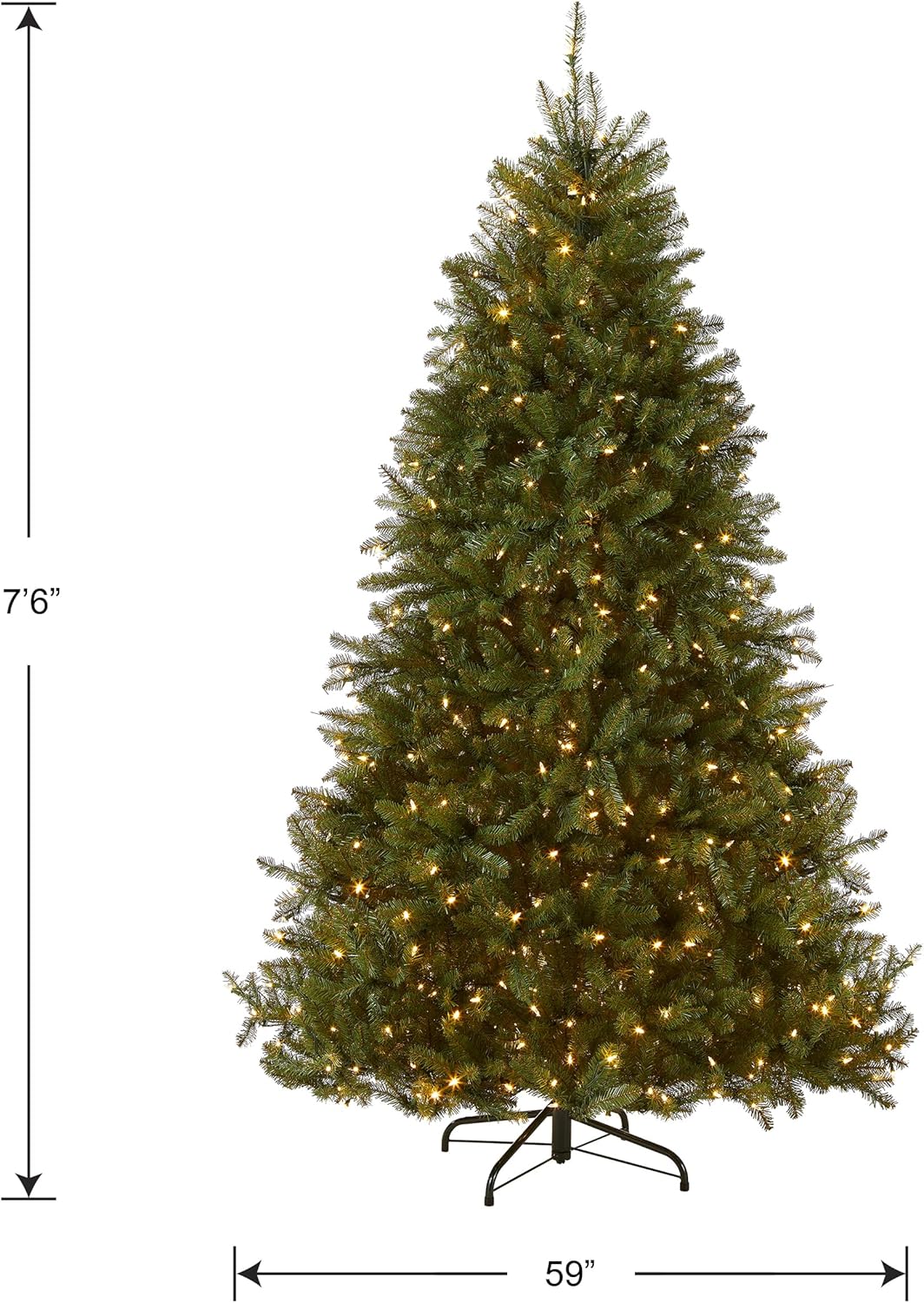Árbol de Navidad artificial preiluminado, luces LED de doble color