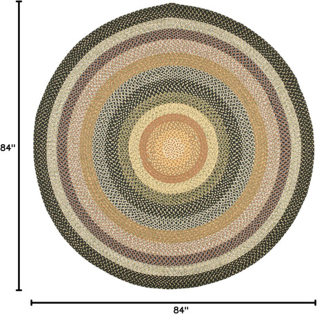 Alfombra redonda de yute trenzado, diseño geométrico, 7
