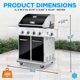 Parrilla de gas de acero inoxidable NUTRICHEF NCGRIL2