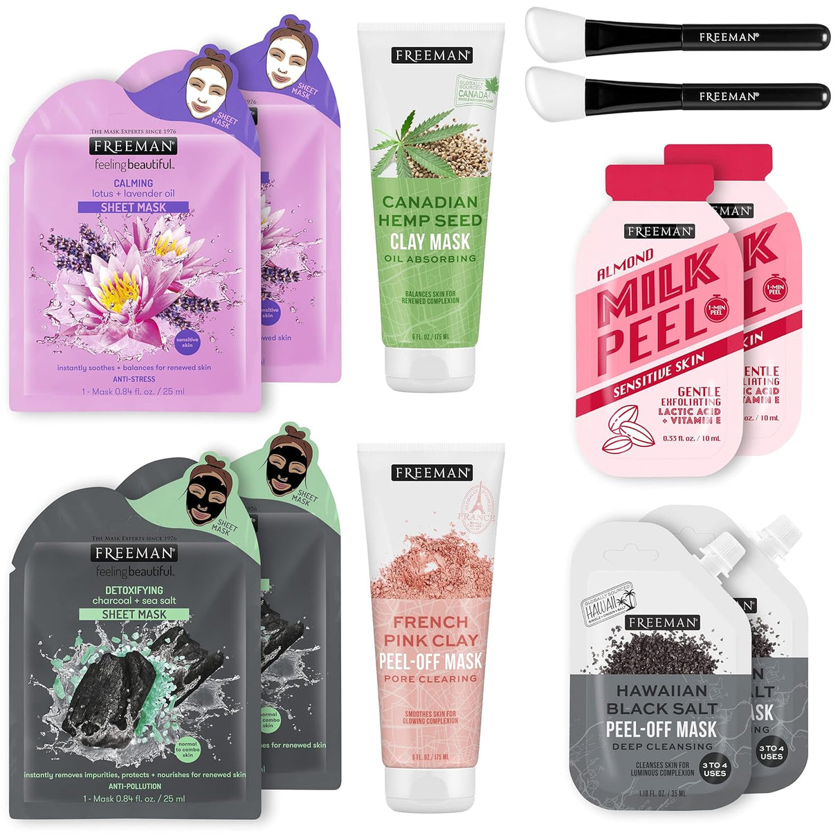 Set de 12 mascarillas antienvejecimiento 504329 FREEMAN