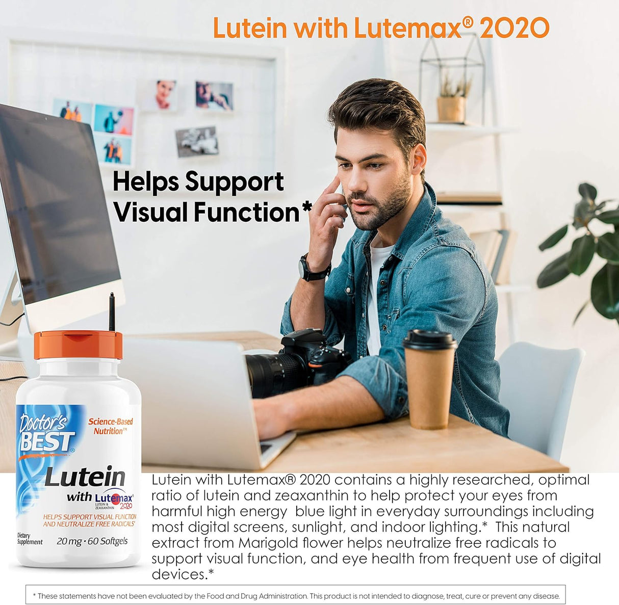 Suplementos Best Luteína con Lutemax 20 mg  60 cápsulas
