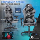 Silla de juego giratoria ajustable y ergonómica reposabrazos