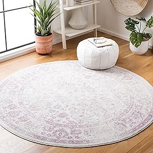 Alfombra Área Redonda 4' - Diseño Oriental Distinguido (ADR109U)