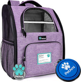 Mochila de lujo para gatos diseño ventilado lila