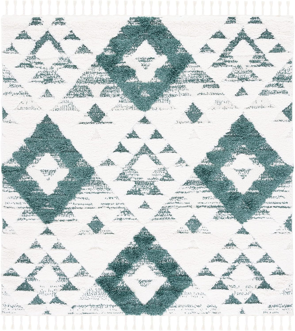 Alfombra Shag Marroquí con Borlas - Diseño Boho, MTS688Y-8SQ