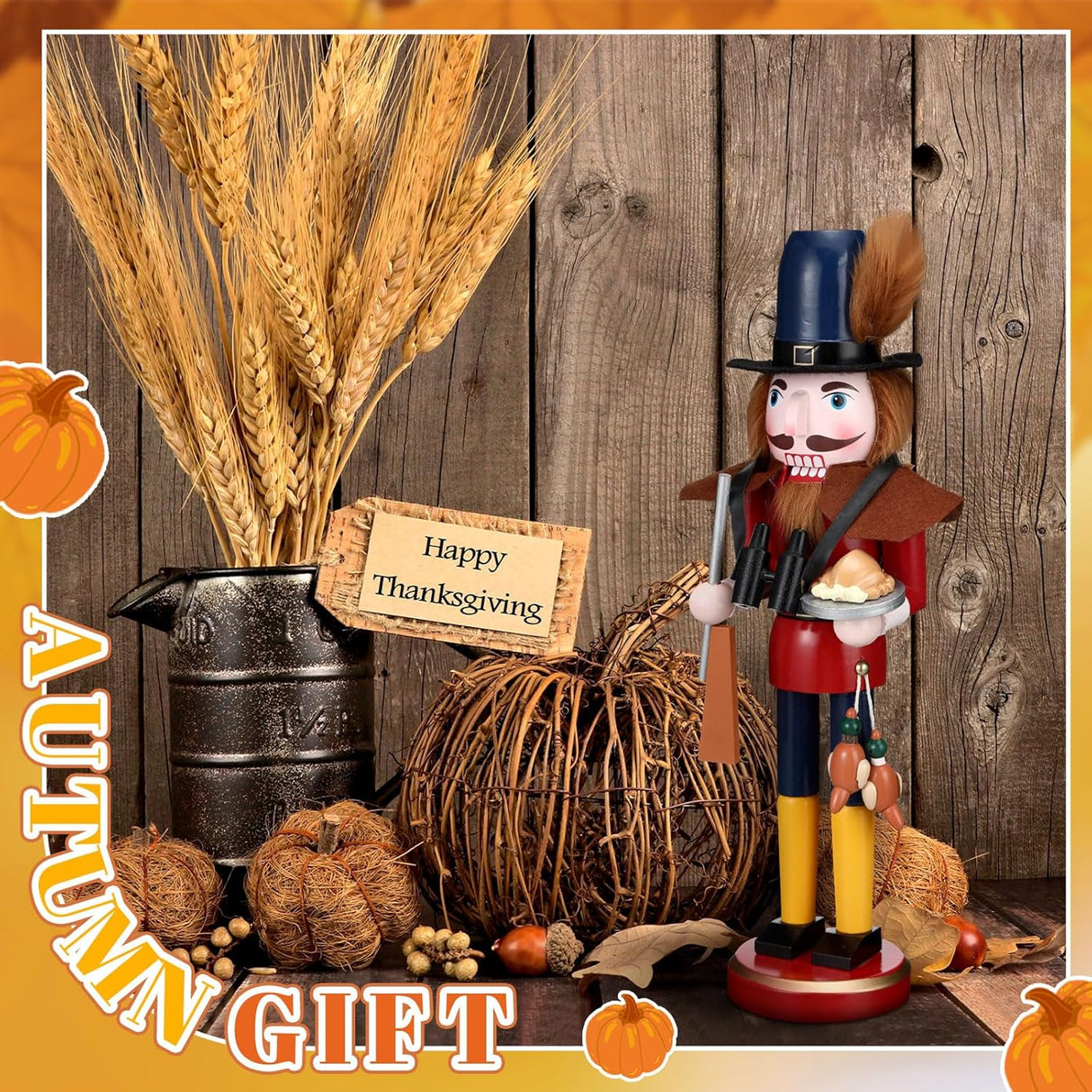 Figuras de Nuez de Madera 15 para Acción de Gracias - Decoración Festiva