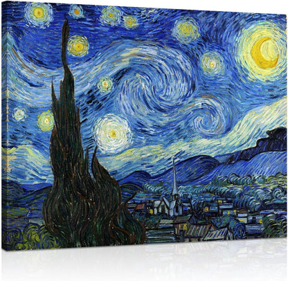 "Reproducción de Noche Estrellada de Van Gogh, póster enmarcado"