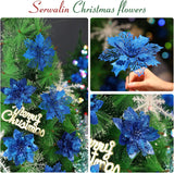 Flores Artificiales Serwalin 20Pcs Poinsettia 5.5/6.3 Pulgadas