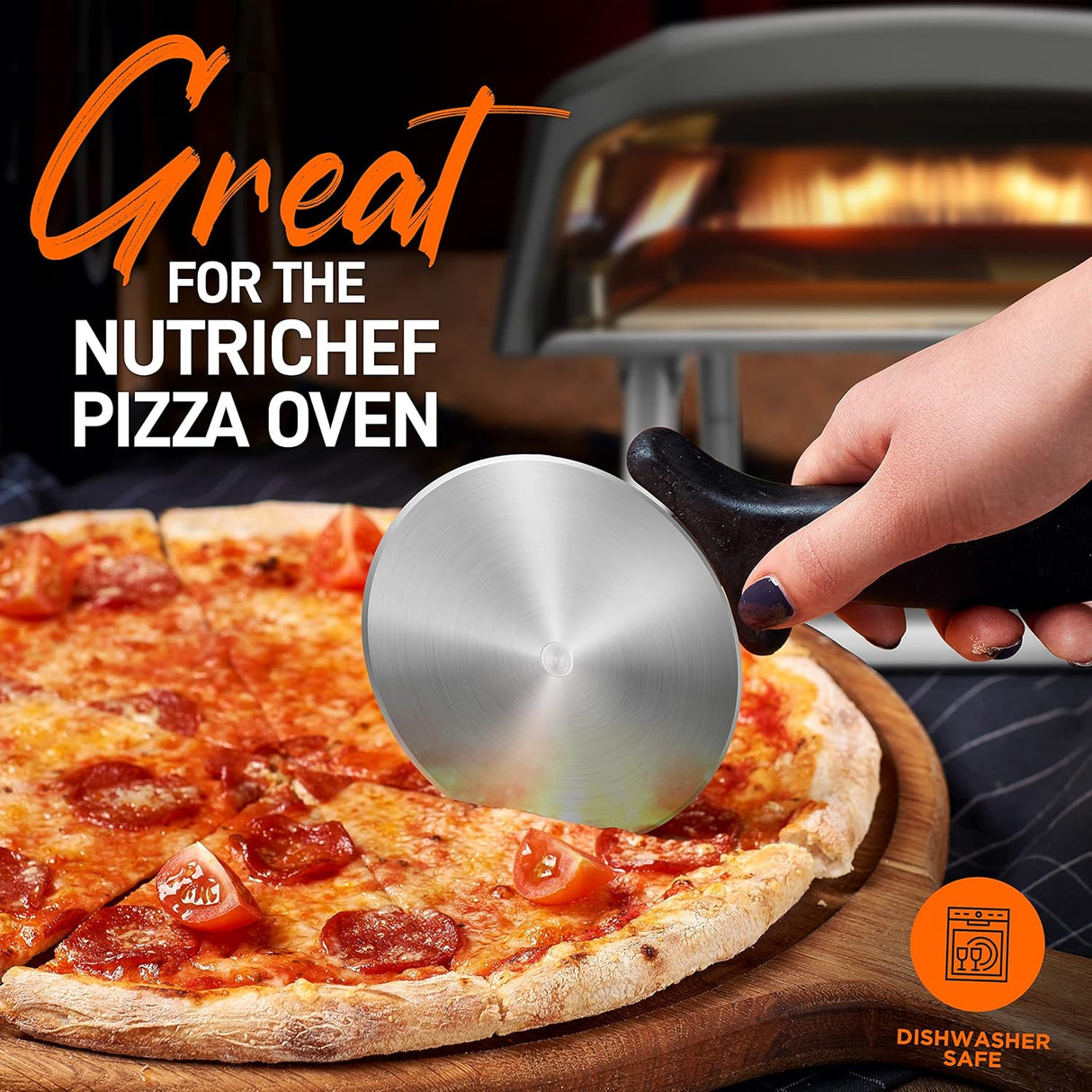 Rueda cortadora de pizza de acero NUTRICHEF NCPIZCUT9