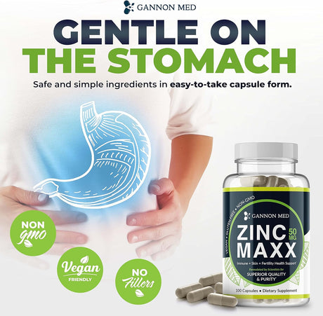 Suplementos de zinc - Inmunidad + piel + minerales de salud