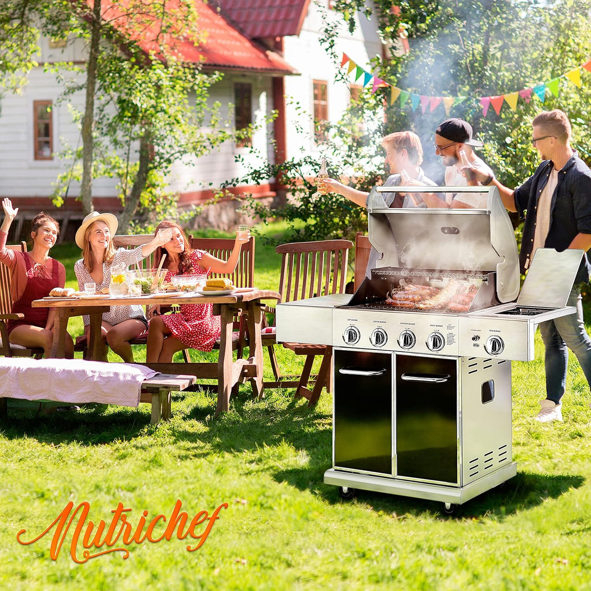 Parrilla de gas de acero inoxidable NUTRICHEF NCGRIL2