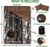 Saco de dormir doble SereneLife, impermeable y ligero, 5-10°F