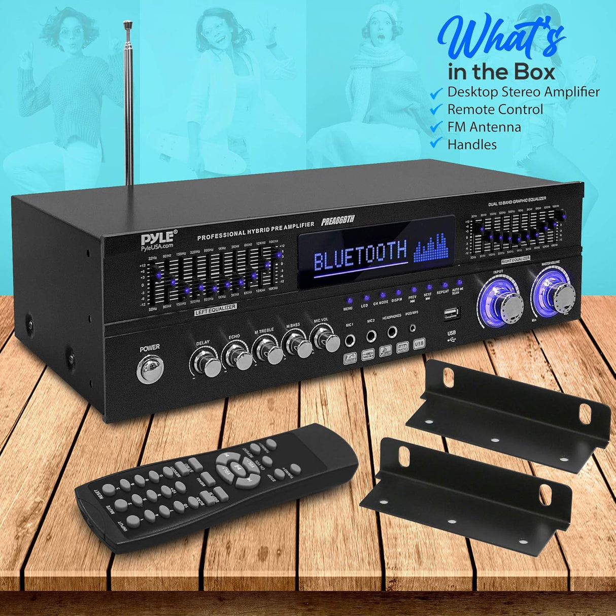 Preamplificador estéreo híbrido PYLE-HOME PREA86BTH
