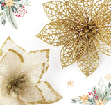 Flores Poinsettias Artificiales Ilauke 24Pcs 6 con Clips