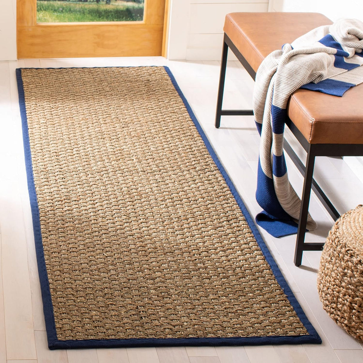Alfombra Runner de Fibra Natural, SAFAVIEH, Diseño Cesta, NF114E