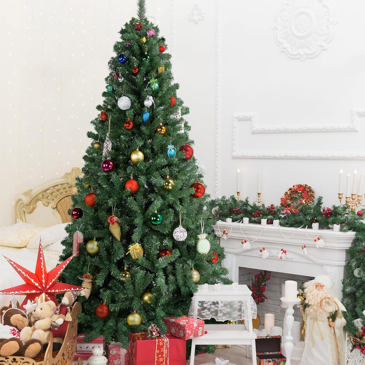 Árbol de Navidad Yaheetech 7.5ft Pino Premium 1346 Ramas