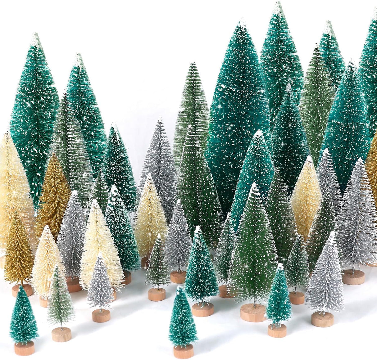 Árboles de Navidad Artificiales con Base de Madera para Decoración