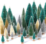 Árboles de Navidad Artificiales con Base de Madera para Decoración