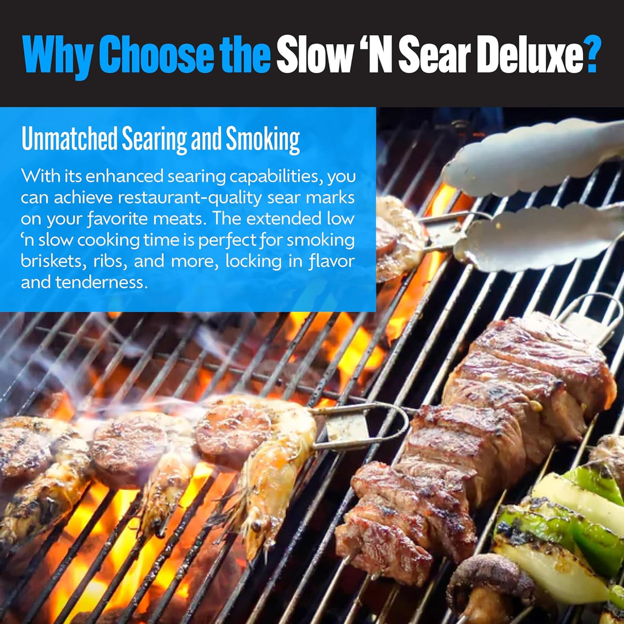 Insert Deluxe para Barbacoa, Slow 'N Sear, 22” para Kettle