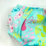Pañal de natación absorbente reutilizable con broche de volantes para bebés,