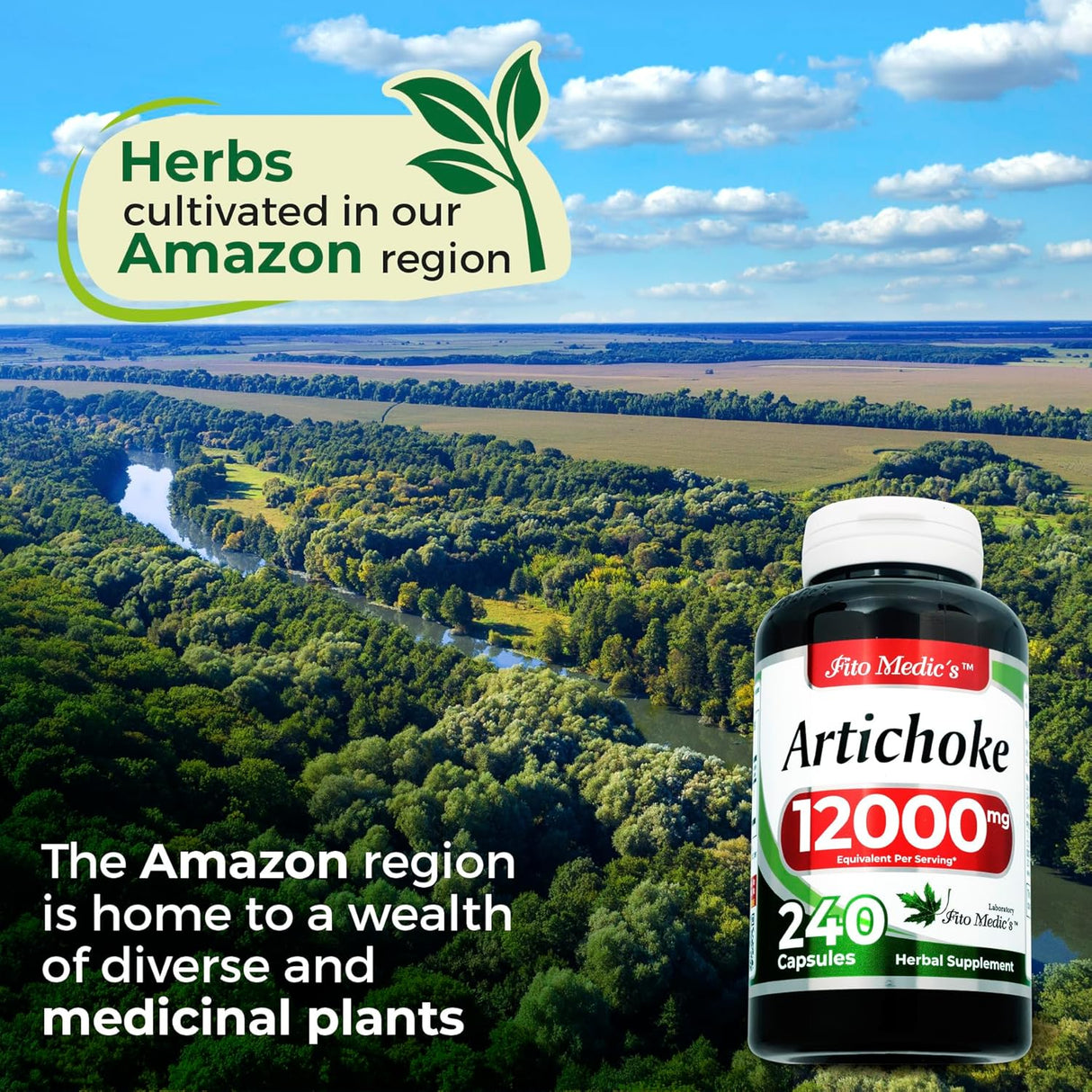 Suplemento Extracto de alcachofa  240 Cápsulas 12000 mg