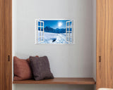 Adhesivo de pared falso para ventana mural de pared de nieve de invierno para decoración de pared, calcomanías de pared para pegar y despegar, 24 x 16 pulgadas