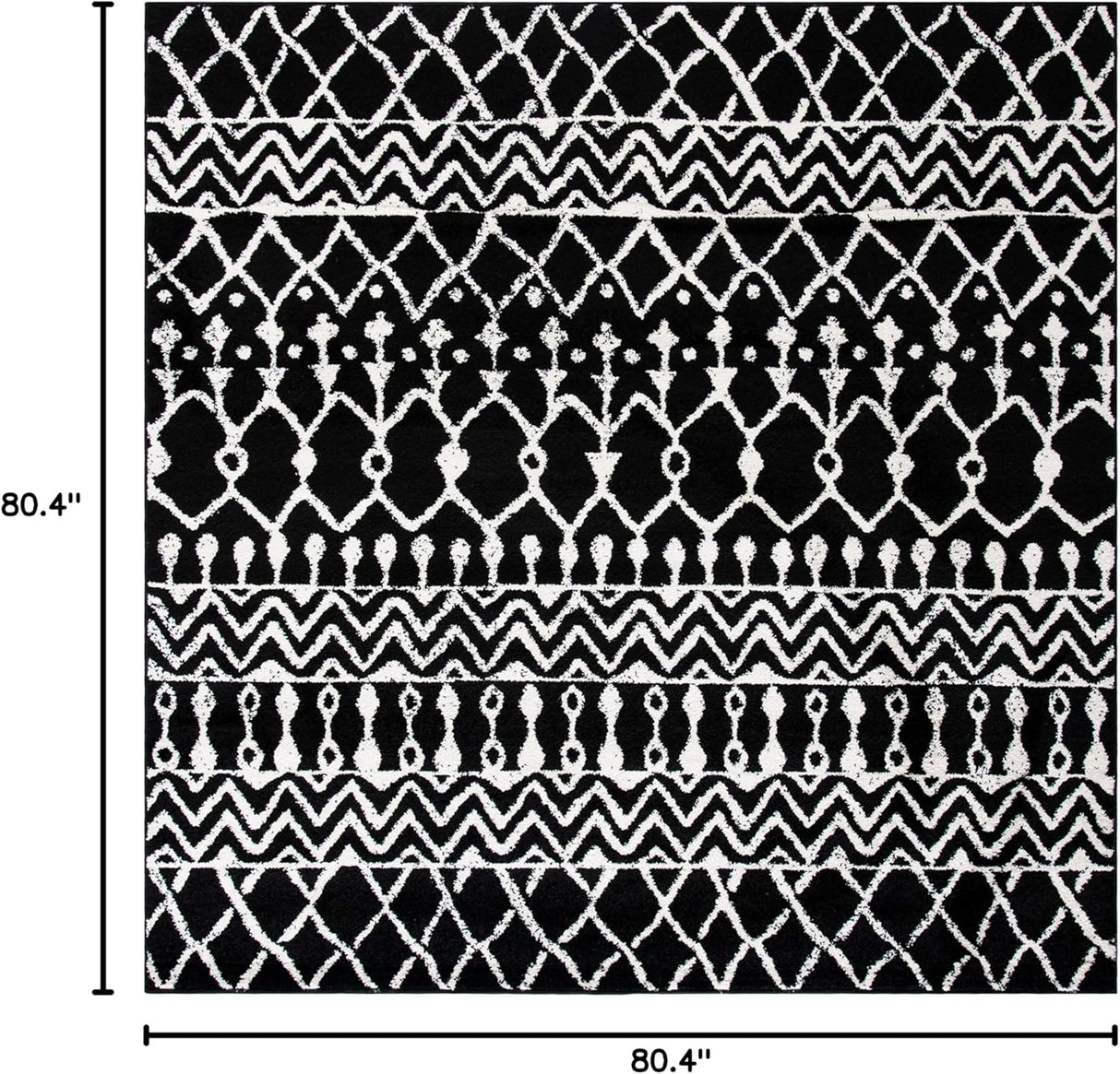 Alfombra Cuadrada Tulum, Diseño Boho Marroquí, Modelo TUL270Z