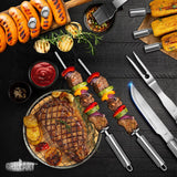 Set de Utensilios de Barbacoa GRILLART, 19 Piezas, Acero Inox.