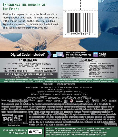 Películas El retorno del Jedi 4K UHD