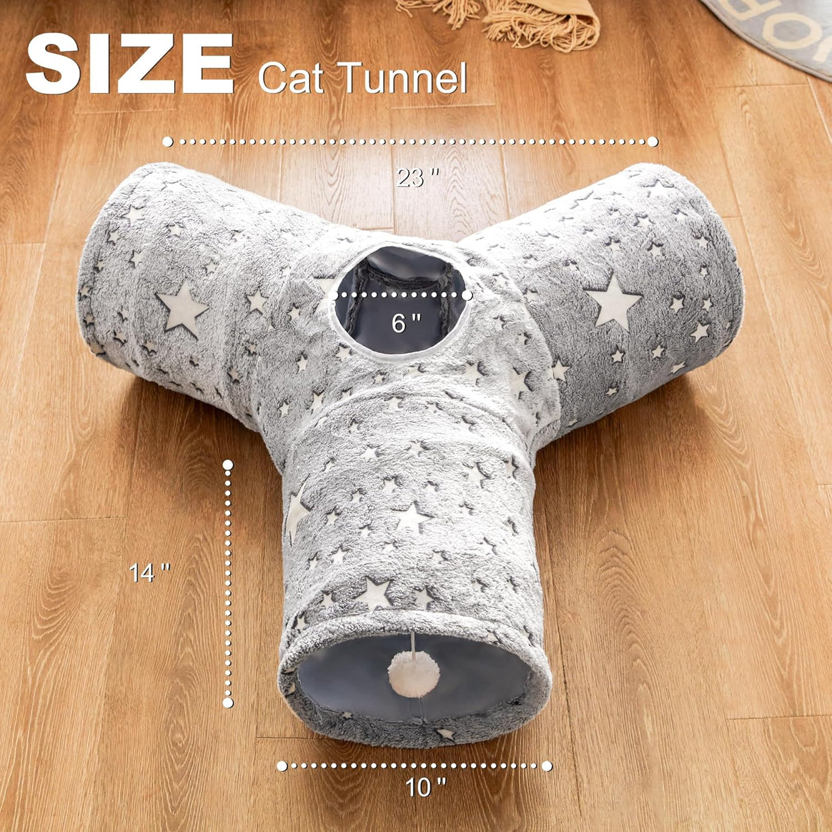 Túnel para gatos Love's Cabin 3 Vías con bola y orificio