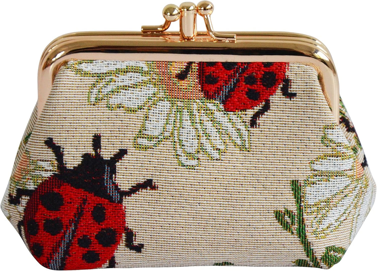 Bolso de mano Signare con estampado de flores y mariquitas