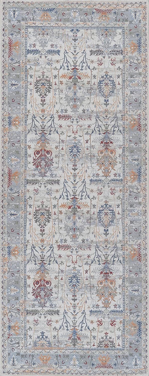 Alfombra Adiva Lavable 2'6x10 con Antideslizante, Vintage